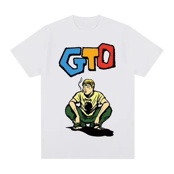 GTO Didis Mokytojas Juokingas Anime Marškinėlius Vyrų Vasaros Hip-Hop Trumpas Rankovės Medvilnės Atsitiktinis Negabaritinių Viršūnes Tee
