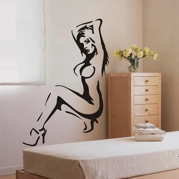 Seksualių nuogų moterų nuimamas vinilo sienos lipdukas lipdukai baras, vonios kambarys sienų dekoras nemokamas pristatymas