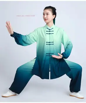 2024 m. kinijos kung fu chi kovos menų satino rinkinys tradiciniams gradiento spalvos praktikos wushu kostiumas atsitiktinis lauko sporto drabužių