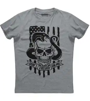 Amerikos Vėliavos Tėvynės Tee Nereikia Protektoriaus Man Gyvatė Kaukolė T-shirt