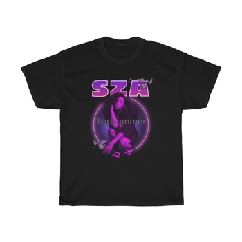 Sza Marškinėliai Bootleg Rap Tee Trumpas Rankovėmis Unisex Juoda Vintage Stiliaus Sza Grafinis T-Shirt