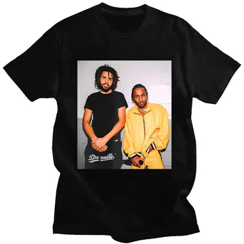 Reperis J Cole Kendrick Lamar Grafika, Print T-shirts Harajuku Vyrų Aukštos Kokybės Medvilnės trumpomis Rankovėmis T-shirt Negabaritinių Streetwear