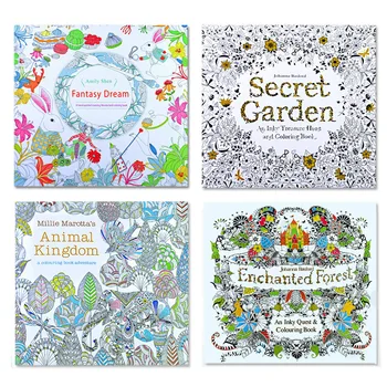 Mažas Secret Garden Spalvinimo Knygelė Išskleidimo Suaugusiųjų Versija Ranka Pieštas Dažymas Durnaropė Tapybos Spalvų Knygos Libros Livros