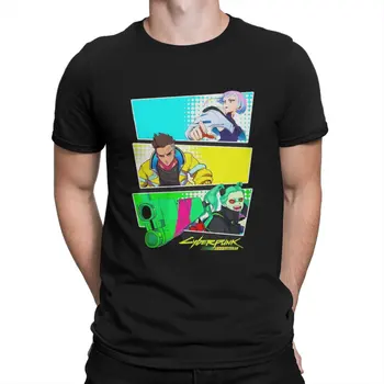 Vyriški David Liucija Rebecca Marškinėliai Japonų anime Edgerunners 100% Medvilnės Drabužius trumpomis Rankovėmis Crewneck Tee Marškinėliai Vasaros T-Shirt