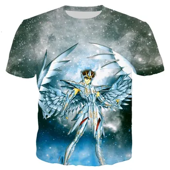 2023 Naujas Vasaros Mados Cool Atsitiktinis Stiliaus Marškinėliai 3D Anime Saint Seiya Atspausdintas T-shirt Vyrai/moterys Streetwear Viršūnes Dropshipping