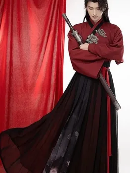 Kinų Stiliaus Hanfu Vyrų Drabužiai Kovos Menų Stilių, Siuvinėjimas, Drabužių Mandagus Mokslininkas Weijin Dinastijos Kostiumas