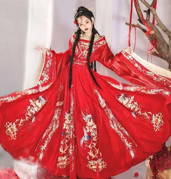 Hanfu Suknelė Moterims Senovės Kinijos Prabangos Siuvinėjimo Hanfu Cosplay Kostiumų WomenRed Vestuvių Suknelė Hanfu Šalis Gimtadienio Dovana Suknelė