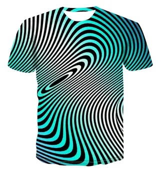 Naujas 3D Abstract 3D Modelis T-shirt Vasaros Vertigo Modelis Mados Asmeninį Įdomus vyriški marškinėliai Atsitiktinis O-Kaklo Didelės Top 100-6XL