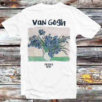 Van Gogh Vilkdalgis 1890 Tapybos, Piešimo Meno Marškinėliai Vintage Retro Kietas Animacinių Filmų Anime Top B922
