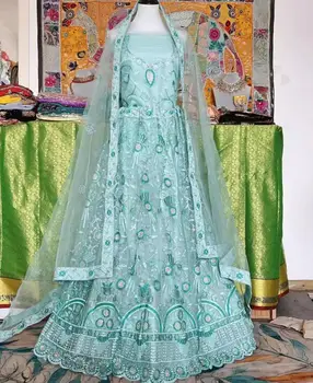 Indija Lengha Choli Tiktų Būti Viršūnes Sijonas Šydas Tradicinio Siuvinėjimo Moteris Suknelė