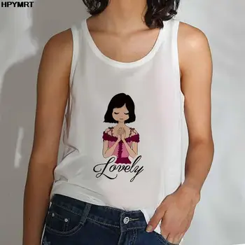 2022 m. Vasarą Naujų Kawaii Animacinių filmų modelis gatvės moteriški drabužiai Vest mielas saldus mergina Spaudinių Rankovių minkštas Atsitiktinis Viršūnės T-shirt