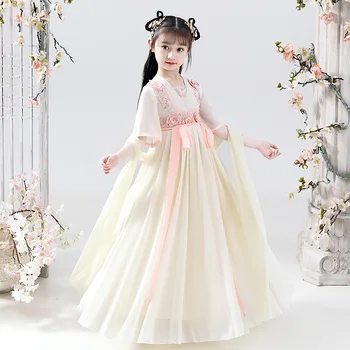 Mergaitėms, Naujas Kinų Stiliaus Antikvariniai Hanfu Suknelė Purus Pasakų Saldus Mielas Šalies Vakarą Princesė Sijonas Veiklos Vestido Drabužiai