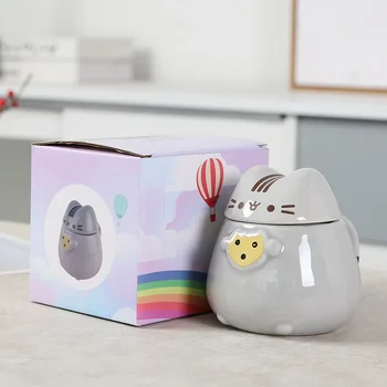 Naujas Animacijos Anime Fat Cat Keramikos Puodelius Office Home Vandens Puodelį Didelės Talpos Puodelis Riebalų Kačių Puodeliai Vaikas, Draugas, Dovana,
