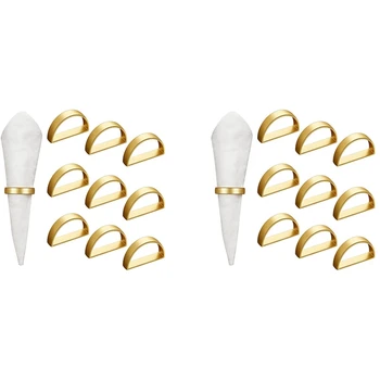 20 Vienetų Aukso Servetėlių Žiedai Metaliniai Servetėlių Žiedas Turėtojai Modernaus Dizaino Žiedas Turėtojas Metalo Puslankiu Valgiaraščių Sagtys