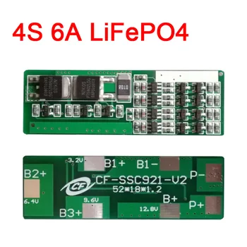4S ląstelių 12V 6A Lifepo4 ličio geležies fosfato baterijos apsaugos valdybos 3.2 V x4 12.8 v purkštuvas