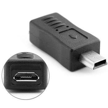 Daugiafunkcinis Micro USB Female į Mini USB Vyrų Adapteris Adapteris Keitiklis, Juoda