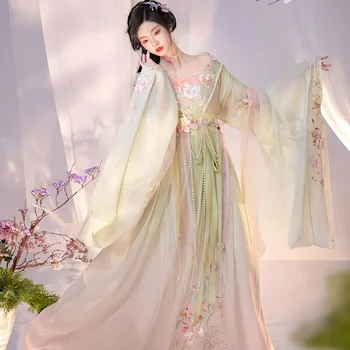 8 Vnt. Nustatyti Hanfu Dinastijos Hanfu Suknelė Įvairių Priedų Mėlyna Žalia Rausva Vasaros Fairy Tradicinės Kinų Stiliaus Rinkinys, Šokių Suknelė 2023