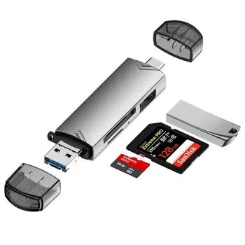 6-in-1 USB 2.0 Atminties Kortelių Skaitytuvas Adapteris Universalus OTG TF/SD Kortelę 