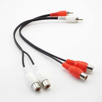 Naujas 1 2 Būdas Y Splitter Cable RCA Vyrų ir 2 Moterų Plug Jungtis, Audio Adapteriai, Laidas 0.25 Matuoklis, Garso Kabeliai Q1