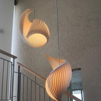 Modernus Minimalistinis Fanera, Sieniniai šviestuvai Kūrybos Spiralės Šviestuvai Kambarį Miegamojo Balkonas Laiptai Deco Liustra