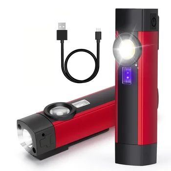 ZK40COB XPE LED Žibintuvėlis Kempingas USB Įkraunama Žibintuvėlis Nešiojamų UV Žibintuvėlis Šviesos, 4 režimai Apšvietimas Darbinis Žibintas su Magnetu