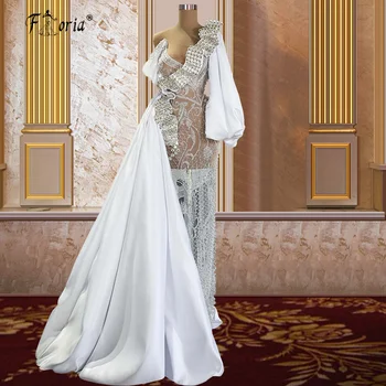 Prabangių Vakaro Suknelių 2022 Arabų Vieną Petį Kristalai Įžymybė Šalis Suknelė Formalių Moters Vestido Ceremonija Antrąjį Priėmimo Suknelė