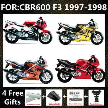 NAUJAS ABS Motociklą Visą Purvasargiai komplektas tinka CBR600 F3 CBR 600 F3 97 98 CBR600F3 1997 1998 kėbulo visiškai Lauktuvės rinkiniai
