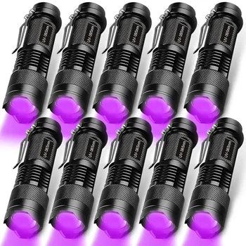 Juodas UV Šviesos Žibintai 395-400nm Mini Lempos Kišeninis Nešiojamas Žibintuvėlis Augintinio Šlapimo Detektorius, skirtas Lova Klaidą Plaukų Šunų Kačių Šlapimo