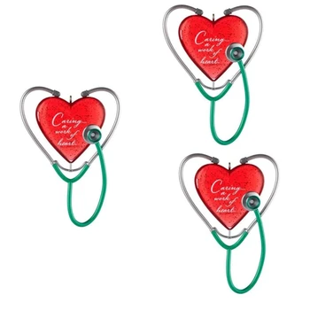 Širdies Pakabukas Apdaila, Širdies Stetoskopas Rūpestinga, Širdies Stetoskopas Apdailos Meilės Kalėdų Pakabukas Dovana Lengva Įdiegti