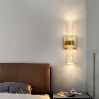 Šiuolaikinių LED Sieniniai Šviestuvai Gyvenimo Kambario, Miegamasis Aukso/Chrome Sienos Žibintai Kristalų Burbulas Atspalvį Namų Dekoro Vonios Patalpų Šviestuvai