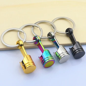 Automobilių Variklio Stūmoklio Stiliaus Keychain Raktų Žiedas Kūrybos Metalo Stūmoklio Modelis paketų prižiūrėtojų raktinę Pulteliais Raktų Pakabukas 
