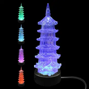 Akvariumas LED Povandeninis Žibintas Pagoda Formos Žėrintis Akvariumo Dekoras Žėrintis Žuvų Bakas, Papuošalai Akvariumas Fontanas Žuvų Bakas
