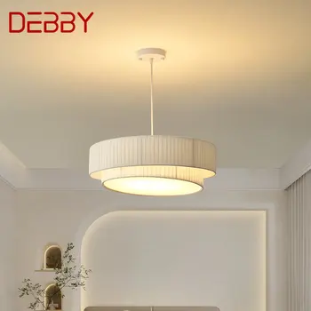 DEBBY Šiuolaikinės Pakabukas Šviesos diodų (LED Kūrybiškumą Klostes Balta Lubų Kabo Lempa Namų Gyvenimo Valgomasis, Miegamasis Dekoro