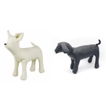 Skatinimas! 2 Vnt Odos Šuo Manekenai, Stovint Šuo Modelius, Žaislus, Gyvūnų Augintinių Parduotuvėje Ekranas Manekenas Baltas S & Black M