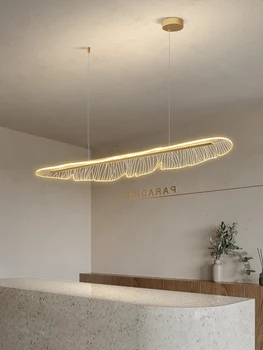 2023 Naujų Plunksnų Švyti Aukso Paprasta, Modernios LED Šviestuvo Apšvietimo Kambarį Viešbučio Fojė Lubų Lempa