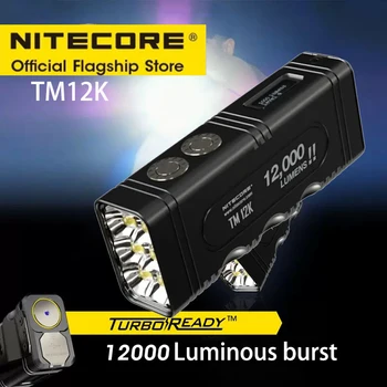 NITECORE TM12K 12000 Liumenų High Power LED Žibintuvėlis,Built-in 4800mAh Įkrovimo Taktinis Žibintuvėlis Kempingas savigynos Žygiai
