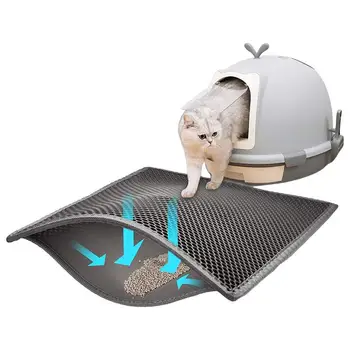 Kraikas Cat Box Kilimėlis Kraiko Dėžutė Spąstais Kilimėlis Kačių Kraikas Langelyje Kilimėlis Medaus šukos Dvigubo Sluoksnio Spąstais Vada Mat Projekto Šlapimo Įrodymas