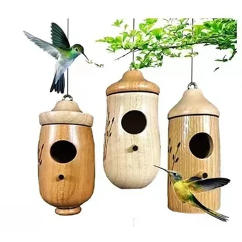 1PC Hummingbird Namų Dekoravimo Hummingbird Namus, Idėjų Kabinti Medinių Amatų, Sodininkystės Kieme Medinis Pakabukas Birdhouse