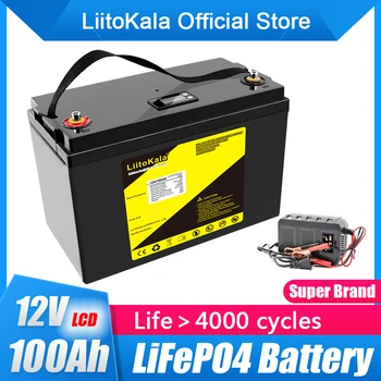 LiitoKala 12.8 V 100Ah 120Ah LifePo4 Baterija 12V Įkrovimo Ličio Geležies Fosfato (Lifepo4 Saulės Elementų įrankiai