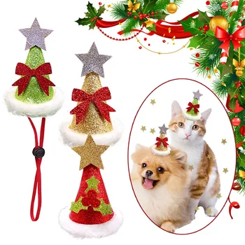 Kalėdų Stiliaus Pet Skrybėlę Šunų, Kačių Kalėdų Bžūp Šunų Priedai Pet Gimtadienio Apdailos Pet Skrybėlę Naminių Reikmenys Mielas Kolonėlė