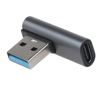 USB A Male į USB C Moterų Adapteris 90 Laipsnių USB3.0 C Tipo Kabelio Jungtis Paramos 10Gbps Duomenų Perdavimo Nešiojamieji kompiuteriai Tipas-C