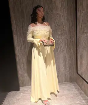 Spagečiai Dirželiai Brangioji Prom Dresses Nėrinių nuo Peties Iškirpte vakarinę Suknelę 2023 Saudo Arabijos Moterų Oficialų Satin