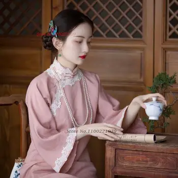 2024 tradicinės kinų moterų derliaus cheongsam suknelė gėlių siuvinėjimas derliaus qipao suknelė vestido elegantiškas šalis suknelė qipao