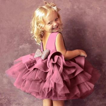 1 Metų amžiaus Kūdikių, Mergaičių Suknelė Naujagimių Mergaičių Drabužius Didelis Bowknot Oficialų Baby Girl Birthday Party Dress Krikštynų Suknelė Suknelės