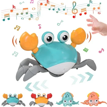 Krabų Indukcijos Pabėgti Aštuonkojai Nuskaitymo Žaislas Kūdikiui Elektroninių Augintiniai Muzikiniai Žaislai, Švietimo Mažylis Juda Žaislas Vaikams Kalėdų Dovana