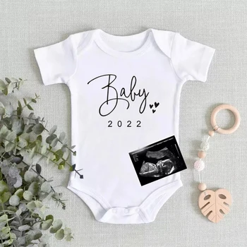 Kūdikis Netrukus 2022 Paprasta Spausdinti Kūdikių Bodysuit Nėštumo Skelbimas Medvilnės Kūno Berniukų, Mergaičių Bodysuit Bamblys Kūdikių Ropa Apranga
