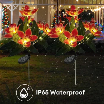 2vnt Saulės Šviesos Kalėdų Eglutė Dekoras, Šviesos, Lauke Vandeniui LED Rožių Gėlių Vejos Lempa Kiemas, Kiemo, Sodo Vestuvių Gėlės