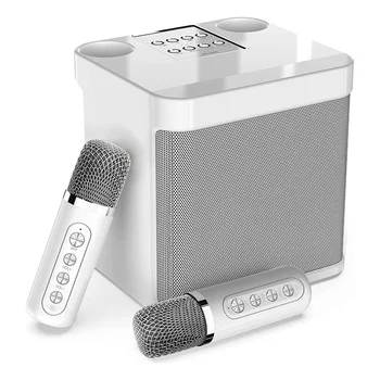 Nešiojamų Karaoke Mašina su 2 Belaidžiai Mikrofonai, 