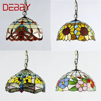 DEBBY Tiffany Pakabukas Šviesos diodų (LED) Lempos Šiuolaikinės Kūrybos Įrenginiai, Namų Valgomasis Apdaila