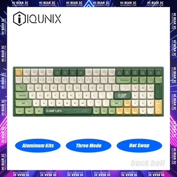 IQUNIX F97 Mechaninė Klaviatūra Aliuminio Rinkiniai Tris Režimas Belaidžio Žaidimų Klaviatūra Hot Swap RGB PBT Keycaps Pc Gamer 